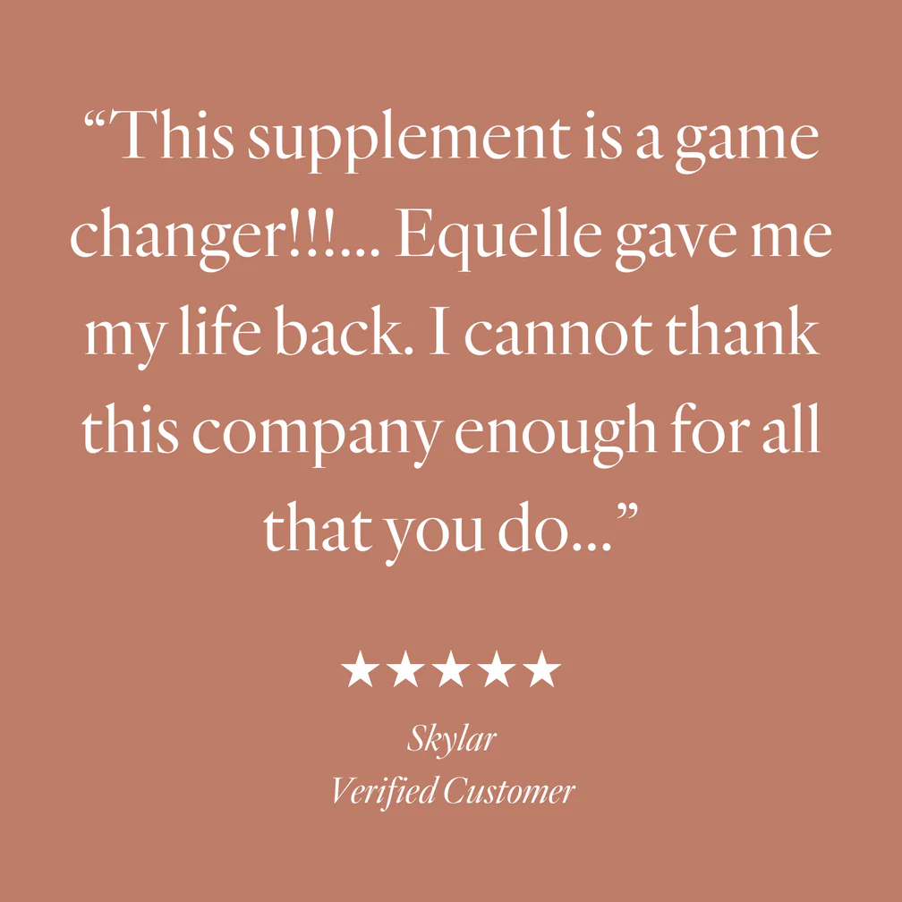 Equelle Multi-Symptom Menopause Relief Supplement for Women, Plant-Based S-Equol, Non-Hormonal & Non-Prescription, Fewer Hot Flashes, More Sleep, Relieves Muscle Aches, 60 Tablets