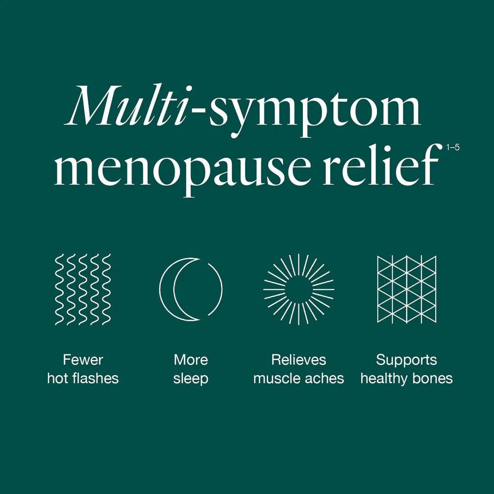 Equelle Multi-Symptom Menopause Relief Supplement for Women, Plant-Based S-Equol, Non-Hormonal & Non-Prescription, Fewer Hot Flashes, More Sleep, Relieves Muscle Aches, 60 Tablets